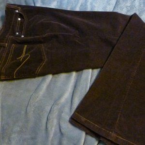 Women' s Pants Brown  Stretch Velour Velvet